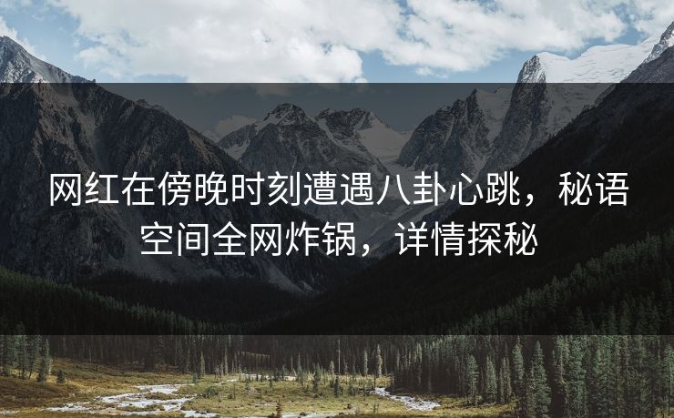 网红在傍晚时刻遭遇八卦心跳，秘语空间全网炸锅，详情探秘